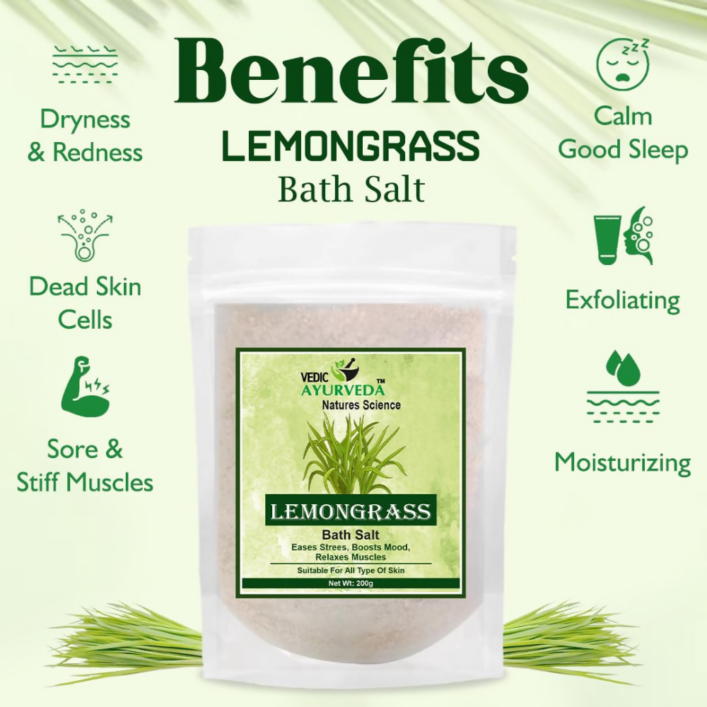 VedicAyurveda Lemongrass Bath Salt | Grocsy
