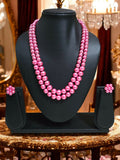 Inhanns Everyday Workwear Pearl Set (Double Layered Pearls) - Pink | Grocsy