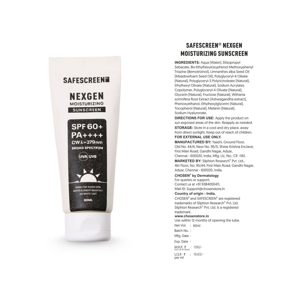 Chosen Safescreen Nexgen Spf 60+ Moisturizing Sunscreen | Grocsy