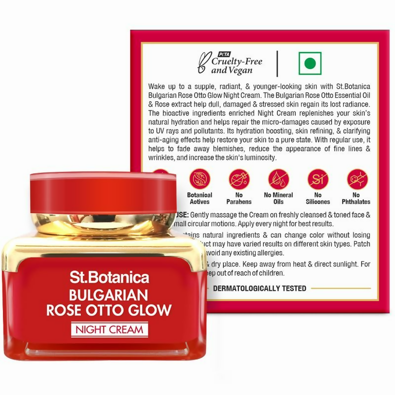 St.Botanica Bulgarian Rose Otto Glow Night Cream | Grocsy