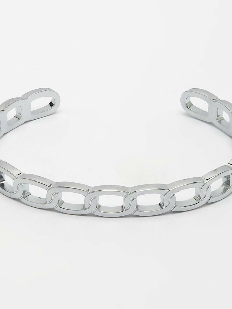 NVR Men's Silver Plated Cuff Bracelet | Grocsy
