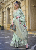 Lovely Teal Blue Polly Brasso Designer Saree - Emponline | Grocsy