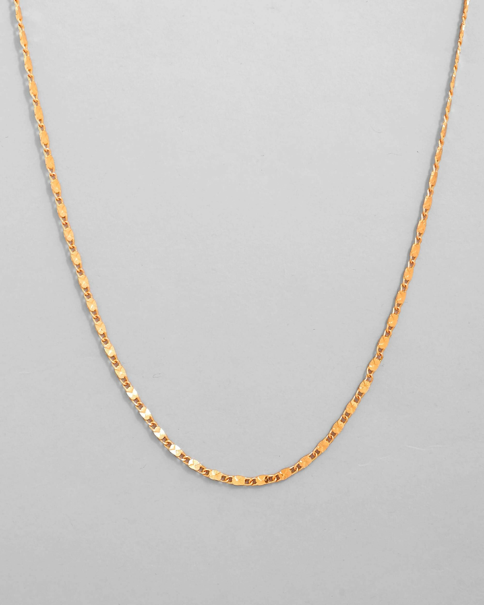 VOJ Gold-Polished Biscuit Shaped Chain For Women | Grocsy