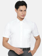 Ramraj Cotton Mens Half Sleeve Formal 100 % Cotton White Shirt | Grocsy