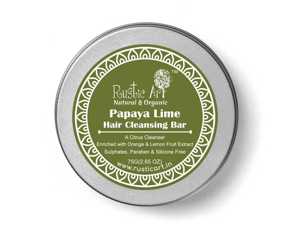 Rustic Art Papaya Lime Hair Cleansing Bar | Grocsy