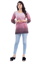Snehal Creations Dark Pink Faux Crepe Short Kurti Tunic Top | Grocsy