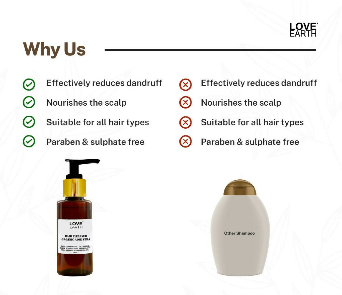 Love Earth Hair Cleanser with Organic Aloe Vera | Grocsy