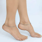 Mominos Fashion Beautiful Trendy Oxidised Silver Plated Anklets | Grocsy