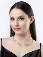 NVR Women Gold-Polished Circular Choker Necklace | Grocsy