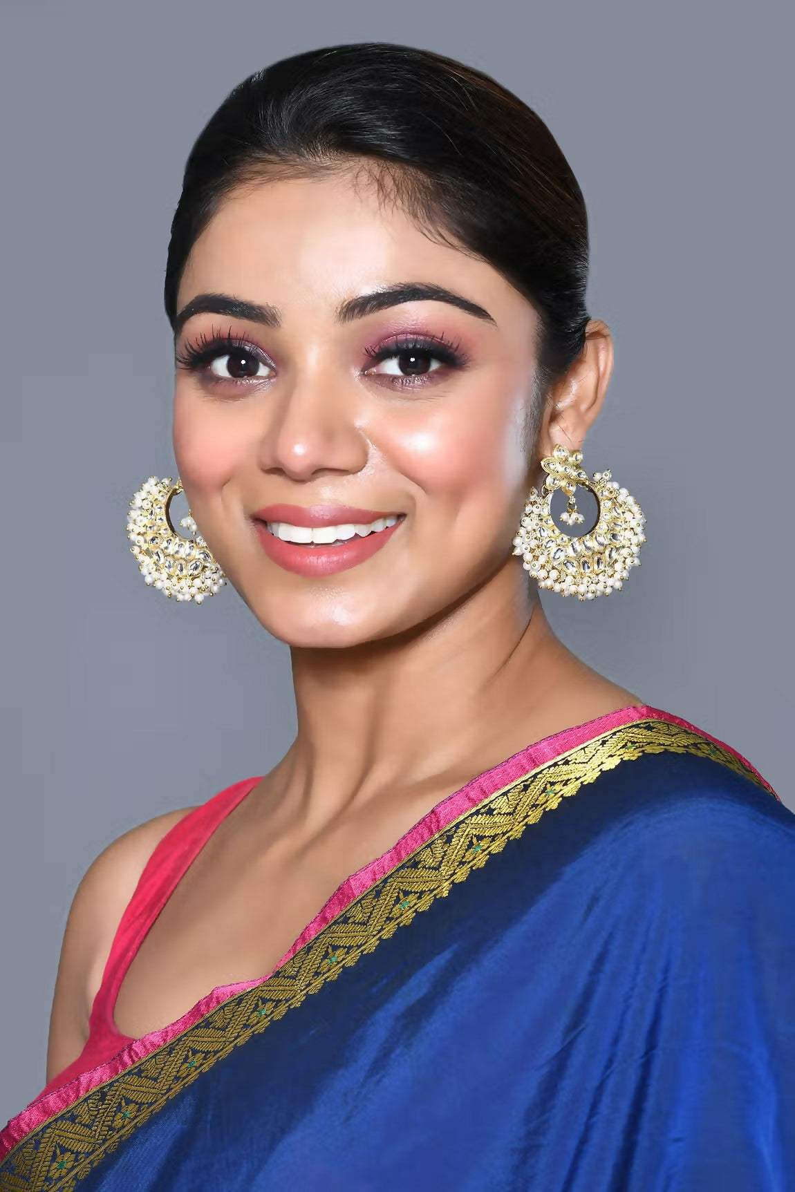 Joban Fashion Women Kundan Pearl Golden White Earrings | Grocsy