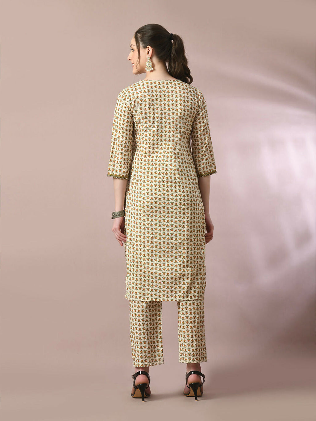Myshka Women's Multi Printed Cotton Straight Party Kurta Set | Grocsy