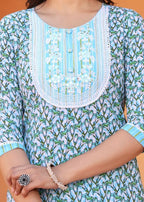 Alvano Women's Kurti with Pant and Dupatta Set for Women's and Girls | Grocsy