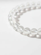 NVR White Crystal Beaded Bracelet for Men & Women | Grocsy