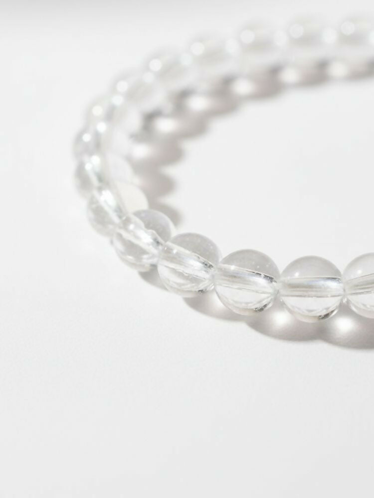 NVR White Crystal Beaded Bracelet for Men & Women | Grocsy