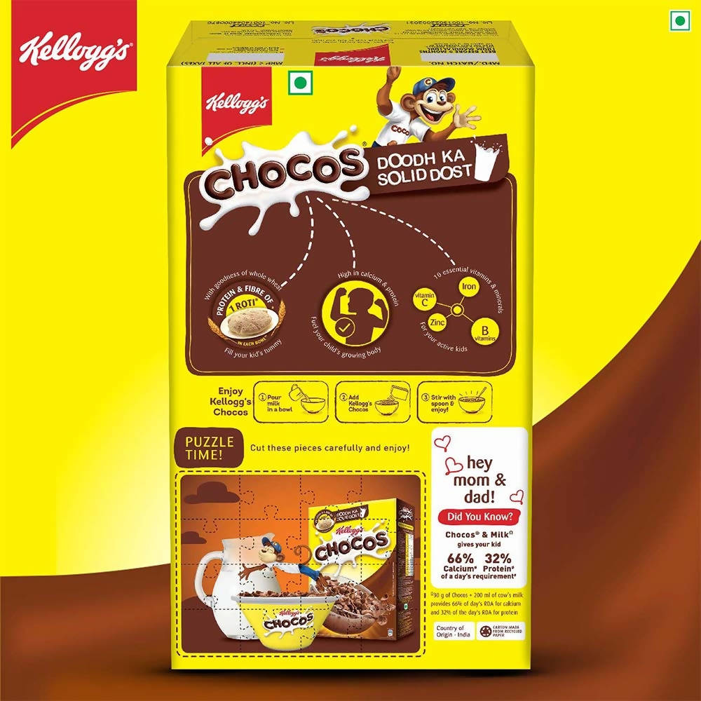 Kellogg's Chocos For Kids, Multigrain Energy, More Chocolatey, Kids Breakfast Cereal | Grocsy
