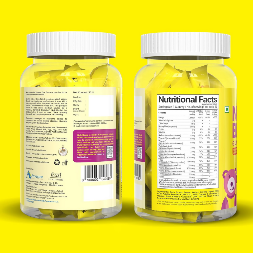 NutriBears Kids Multivitamin & Calcium Gummies | Grocsy