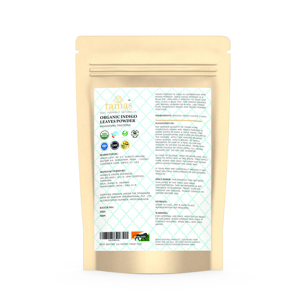 Tamas Pure Ayurveda Superfine Organic Indigo Leaves Powder | Grocsy