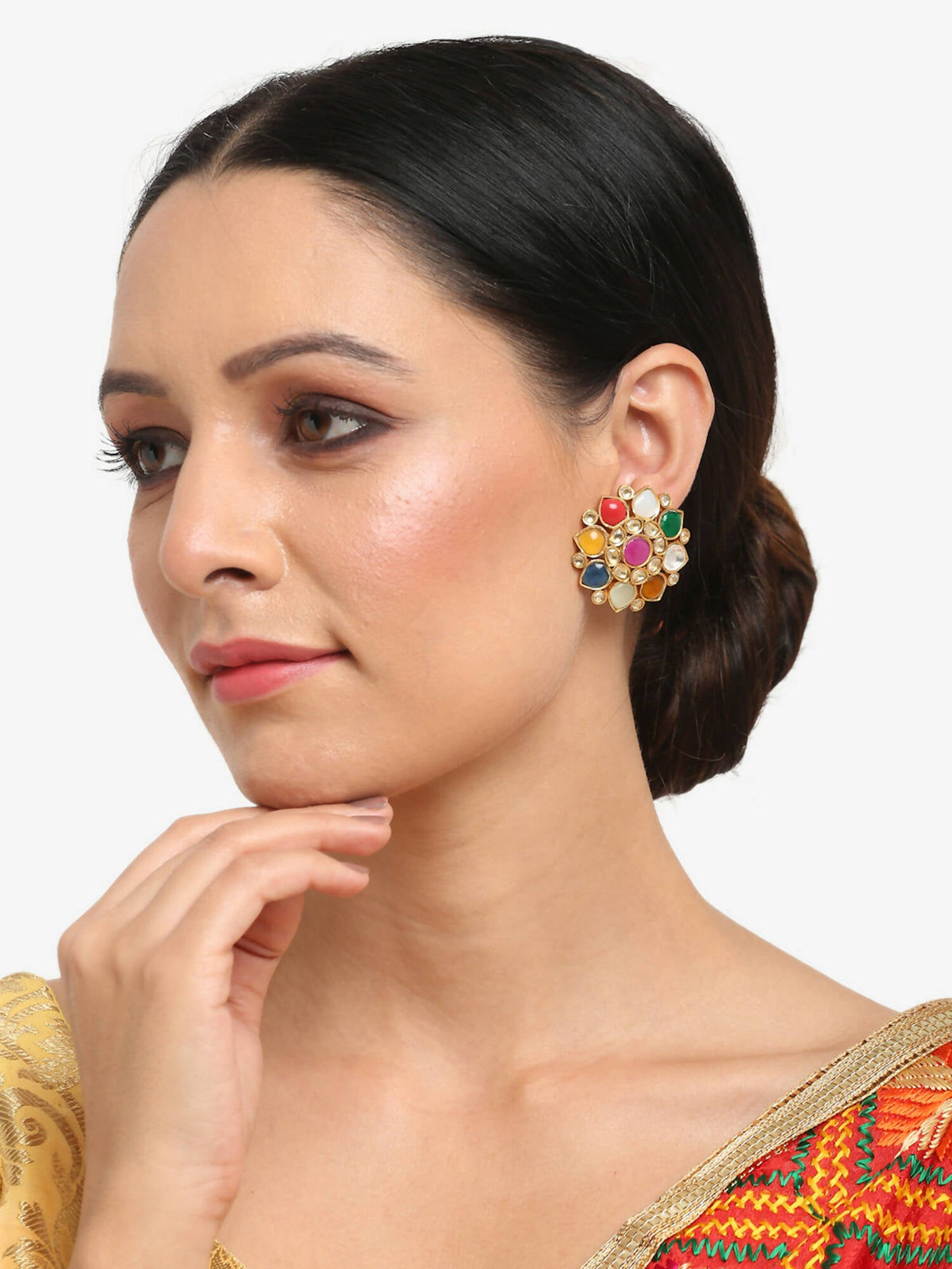 Multicoloured Contemporary Studs Earrings - Ruby Raang | Grocsy
