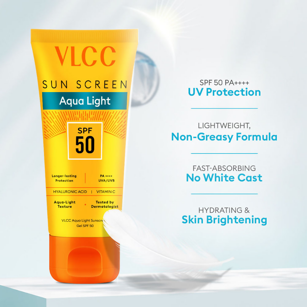 VLCC Aqua Light Sunscreen Gel SPF 50 PA++++ | Grocsy