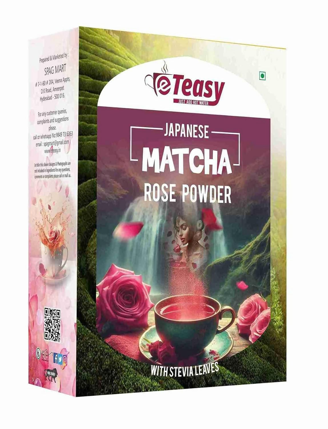 Eteasy Matcha Green Rose Petals Lemon Herbal Tea Powder | Grocsy