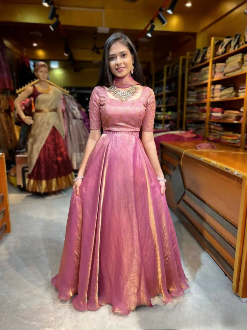 Teeya Creation Pink Color Fendy Satin Heavy Embroidery Work Wedding Wear Stitched Lehenga Choli | Grocsy