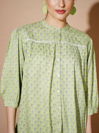 Myshka Women Green Ethnic Motifs Tops | Grocsy