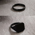 NVR Men's Set of 2 Black Rhodium-Plated Finger Ring | Grocsy