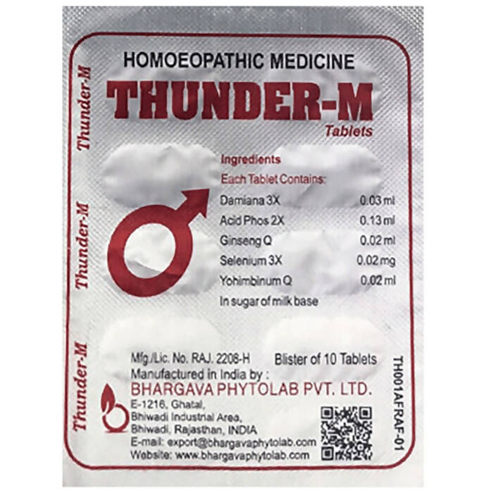 Dr. Bhargava Homeopathy Thunder-M Tablets | Grocsy