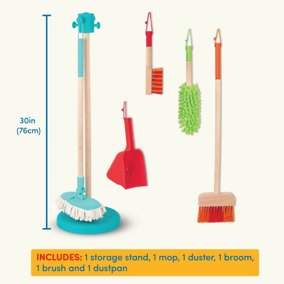 Nesta Toys Wooden Cleaning Set (6Pcs) | Grocsy