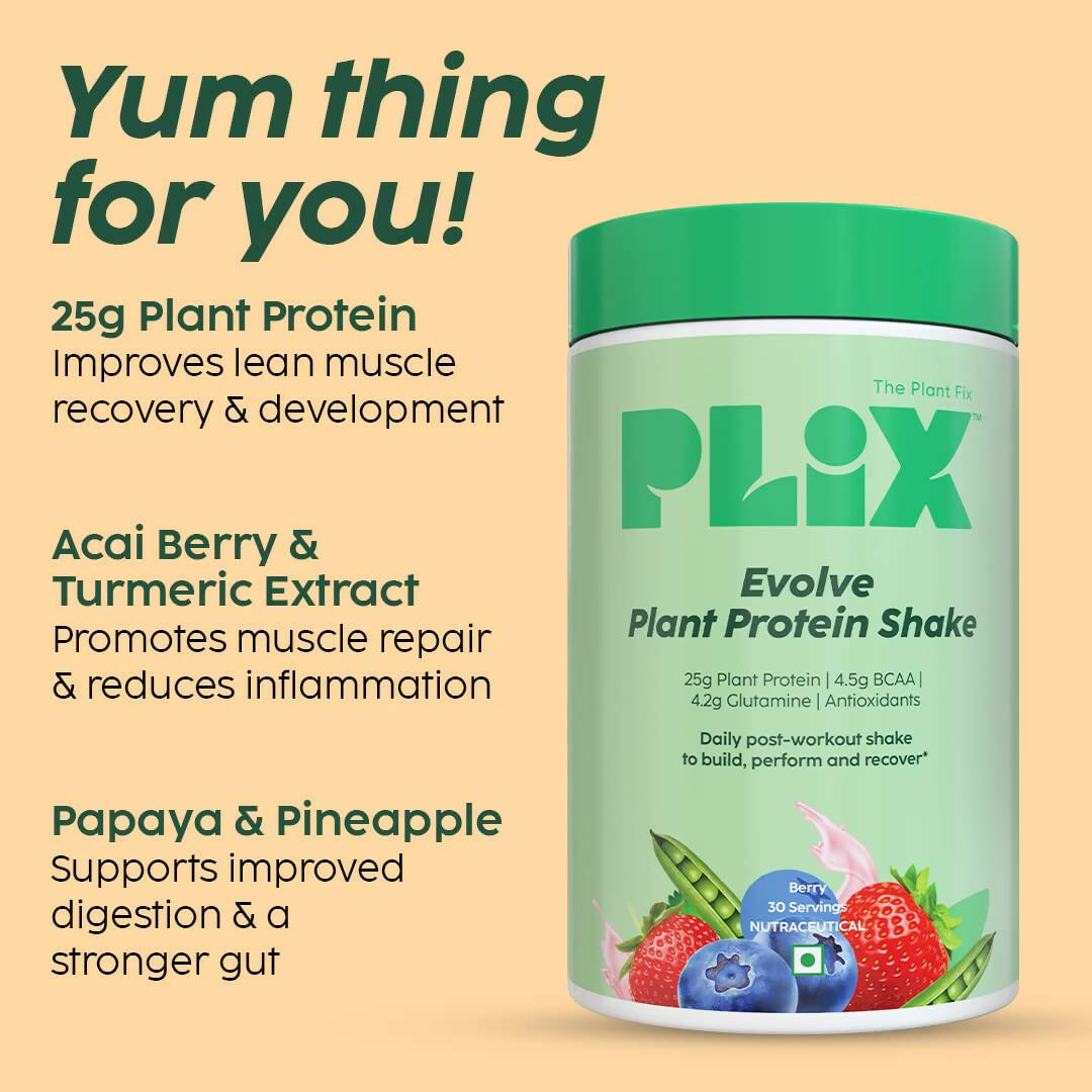 PLIX The Plant Fix Evolve Plant Protein Shake Powder - Mixed Berry | Grocsy