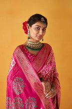 Joban Fashion Kashmiri Silk Zari Border Pink Work Saree | Grocsy