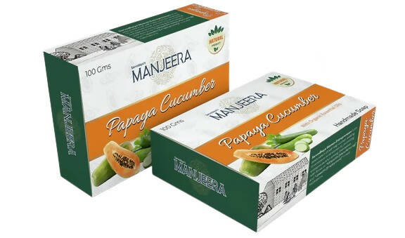 Manjeera Papaya Cucumber Hand Made Soap | Grocsy