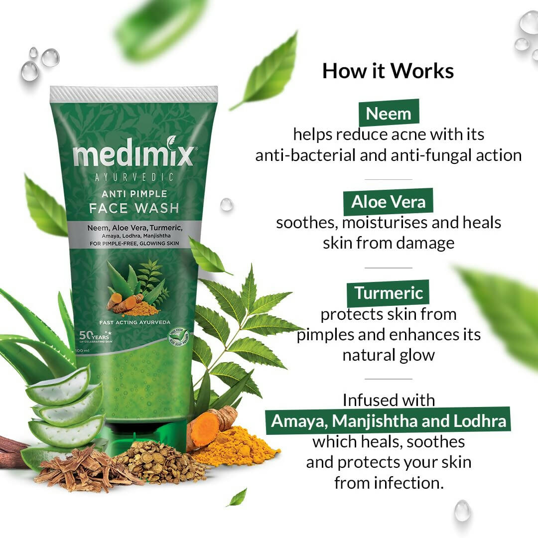 Medimix Ayurvedic Anti Pimple Face Wash | Grocsy