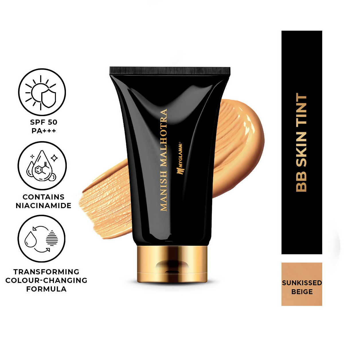 MyGlamm Manish Malhotra BB Skin Tint With SPF 50 PA+++ Sunkissed Beige | Grocsy