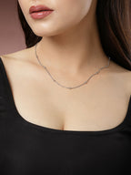 NVR Women's Set of 2 Silver & Gold Rhodium-Plated Minimal Chain | Grocsy