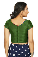 Aastha Fashion Women's Green Art Silk Designer Party Wear Readymade Blouse | Grocsy
