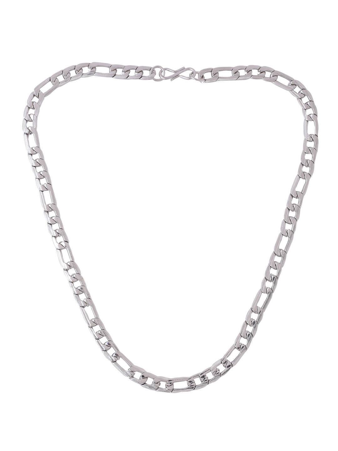 NVR Men Rhodium-Plated Stainless Steel Bohemian Chain | Grocsy