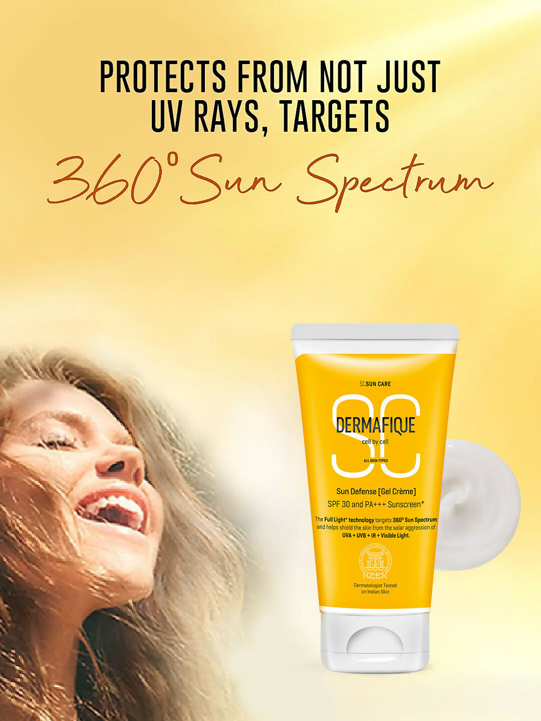 Dermafique Sun Defense Gel Creme SPF 30 Sunscreen, Prevents Tanning And Pigmentation | Grocsy