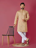 Golden Kurta Pyjama Set for Men by Infinity Export | Grocsy