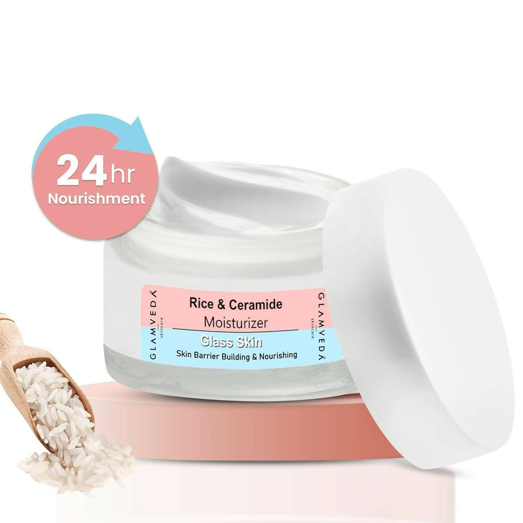 Glamveda Korean Glass Skin Rice & Ceramide Moisturizer | Grocsy