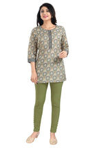 Snehal Creations Pretty Pastle Variyali Green Rayon Short Kurti Tunic Top | Grocsy