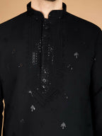 Vastranavya Black Exclusive Festival Wear Viscose Silk Thread with Sequence Embroidered Work Kurta with Dupatta | Grocsy
