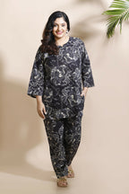 Breathables Floral Cotton Co-Ord Set – Black | Grocsy