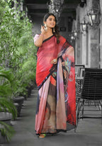 stylish Casual Red Imported georgette Ready to Wear Fancy Saree - Ashwini | Grocsy