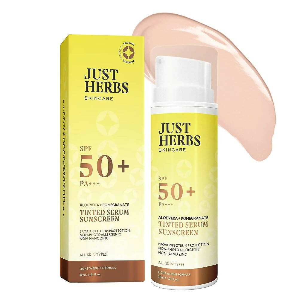 Just Herbs Tinted Serum Sunscreen SPF 50+ | Grocsy
