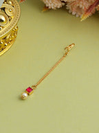 Ruby Raang Crimson Drop Pearl Maang Tikka | Grocsy