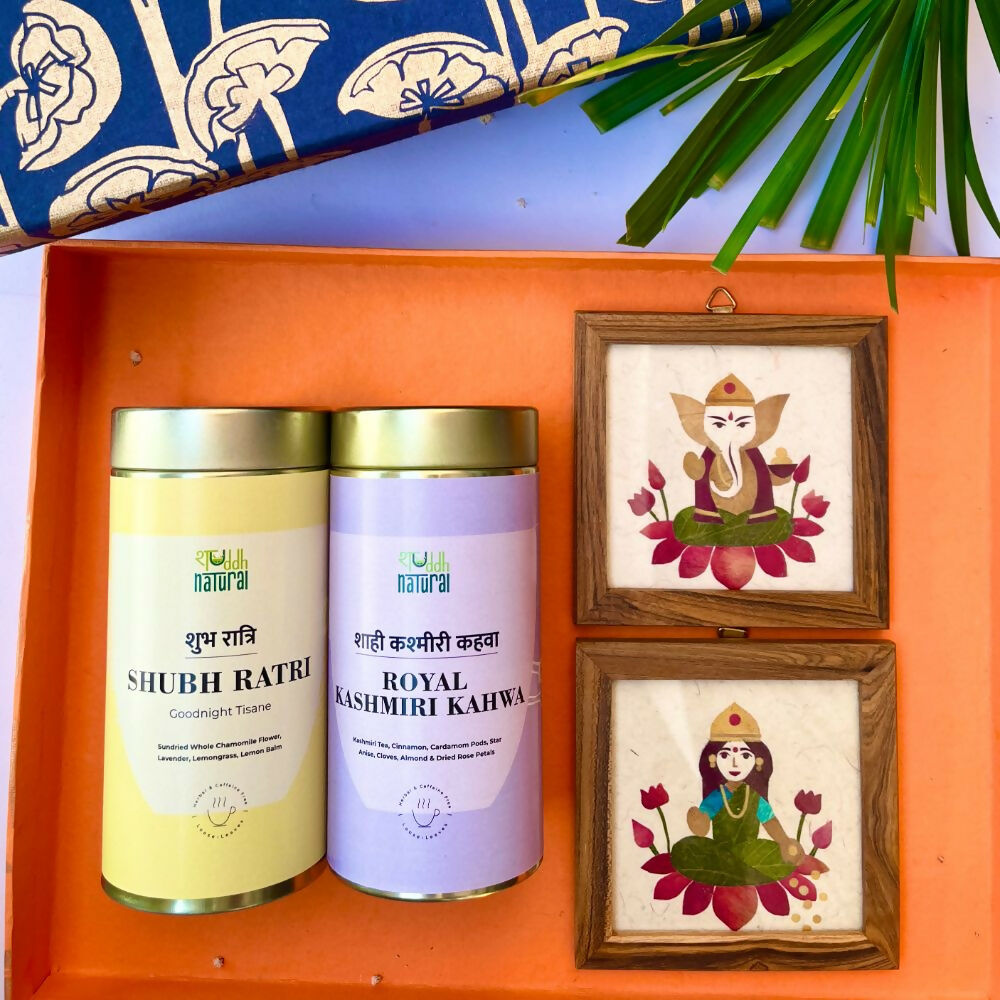 Shuddh Natural Festive Diwali Gift Hamper Ganesh Laxmi - Tea | Grocsy