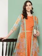 Ahalyaa Women's Traditional Wear Co-ods - Orange | Grocsy