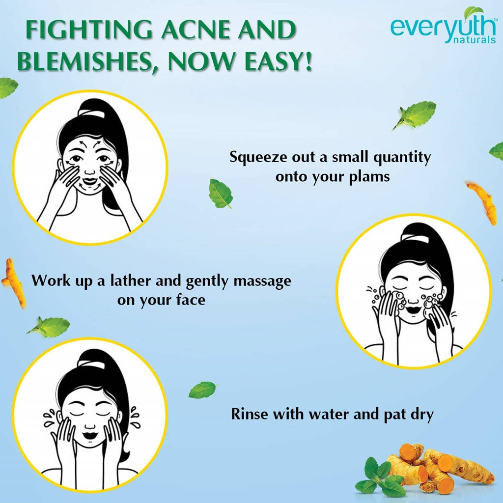 Everyuth Naturals Anti Acne Anti Marks Tulsi Turmeric Face Wash | Grocsy