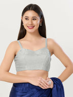 Joban Fashion Women Polyester Silver Stitched Blouse | Grocsy